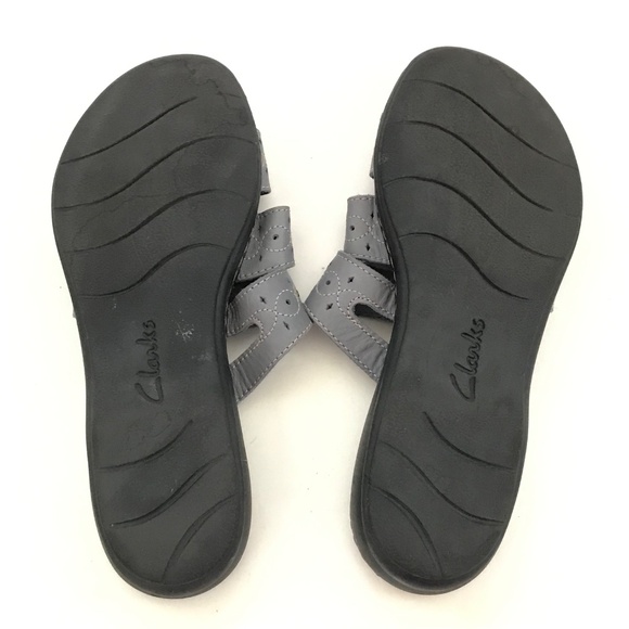 CLARKS Leather Comfort Sandals Leisa Cacti Q Slip On Slide Sandals Size 9.5 - Picture 16 of 16